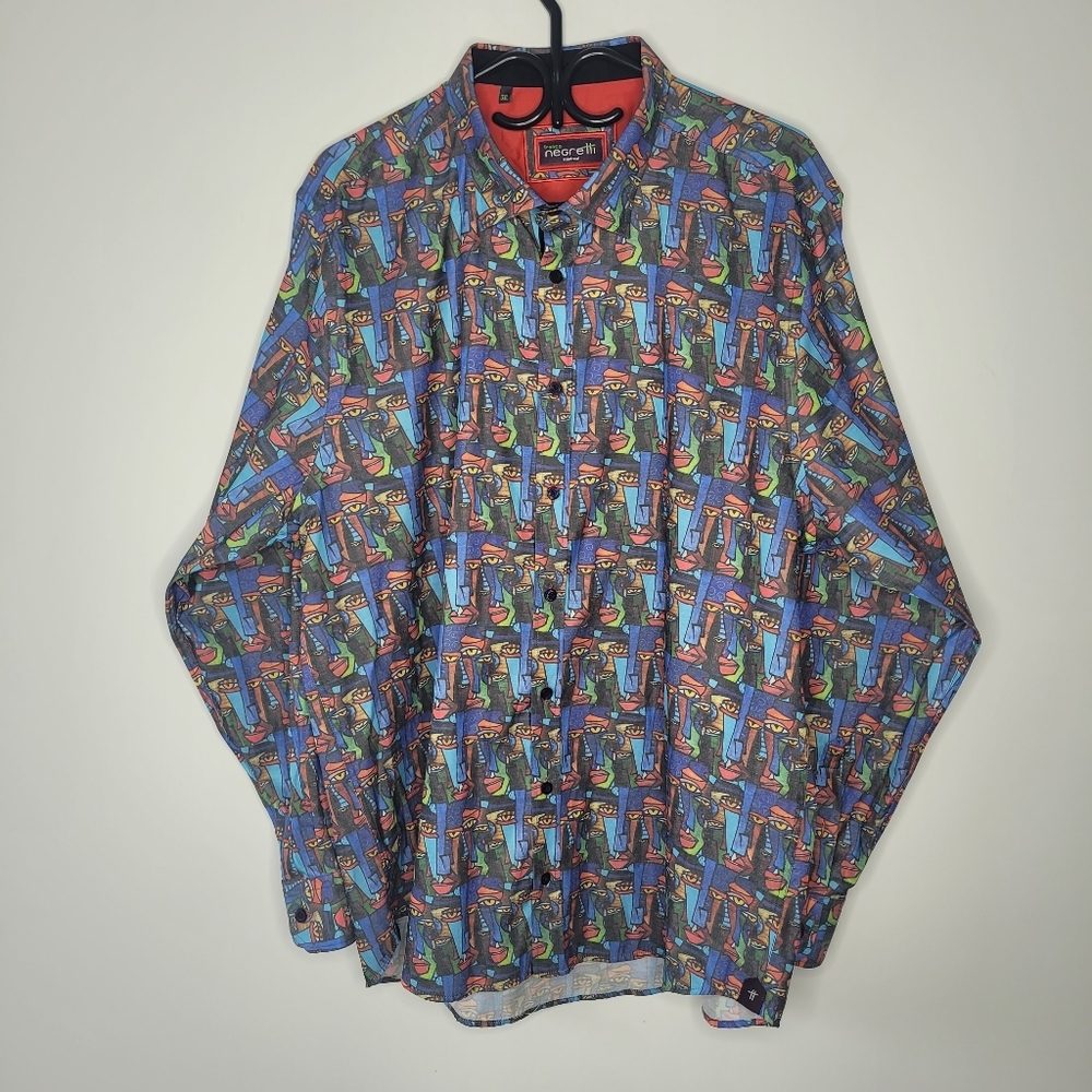 Franco Negretti shirt with cubist face print - Picture 5 of 11